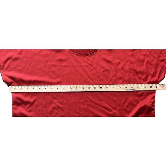 Eileen Fisher Satin Scoop Neck Burgundy Red Box Top Medium - Picture 3 of 6
